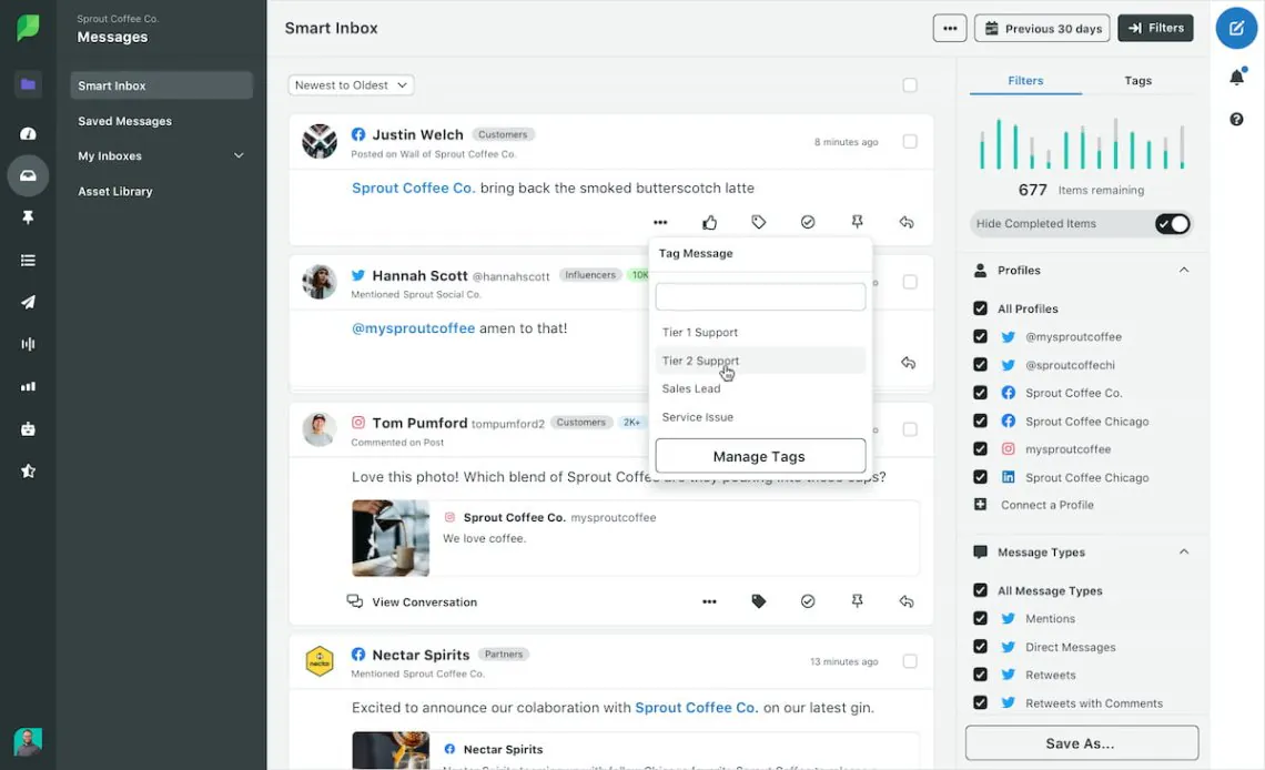 sprout social dashboard
