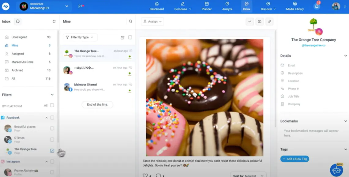 social inbox in contentstudio
