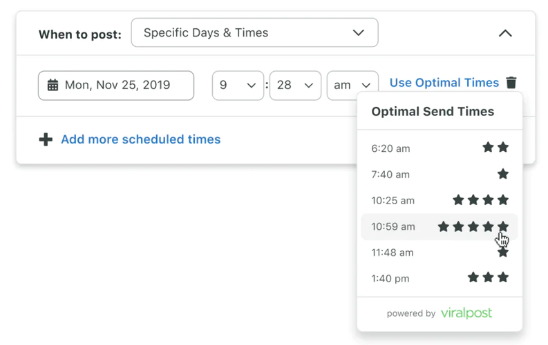 Sprout Social: Social media management tool that will help you find the best posting time.