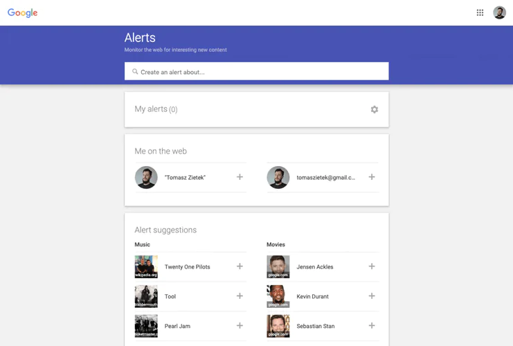 A screenshot from Google Alerts which can be a good PR tool