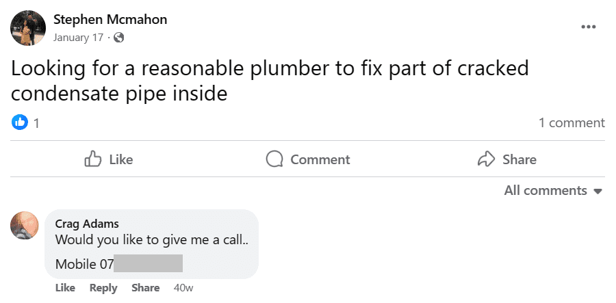 Social selling on Facebook