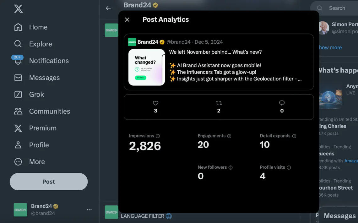 twitter visibility post analytics